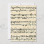 Vintage Noten für Piano Erwägungsgrund Einladung (Rückseite)