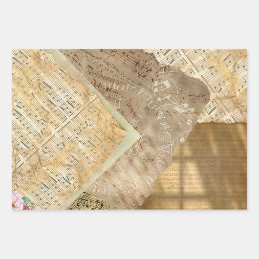 Vintage Noten Geschenkpapier Set (Vorderseite 2)