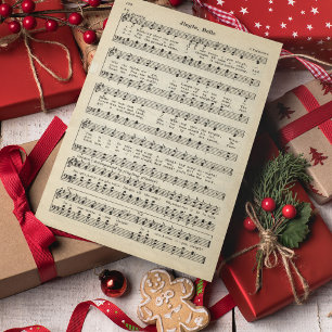 Vintage Noten Jingle Bells Feiertagskarte