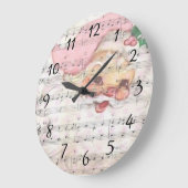 Vintage Noten mit dem Weihnachtsmann Große Wanduhr (Winkel)