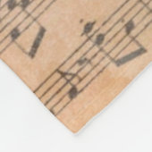 Vintage Noten mit Klavier Fleecedecke (Ecke)