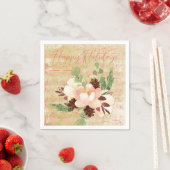 Vintage Noten mit Pine Cones Bouquet Serviette (Beispiel)