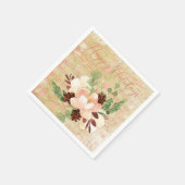 Vintage Noten mit Pine Cones Bouquet Serviette (Ecke)