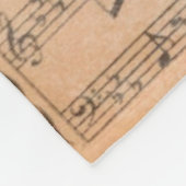 Vintage Noten mit Trombone Fleecedecke (Ecke)
