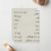 Vintage Noten Mitteilungskarte (Vorderseite/Rückseite Beispiel)