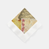 Vintage Noten, Musikhinweise, Klavier-Rose Serviette (Ecke)