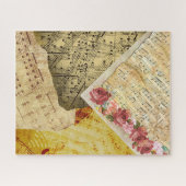 Vintage Noten, Musiknotes und Rose Puzzle (Horizontal)