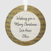 Vintage Noten Noten Noten und Angel Ornament (Rückseite)