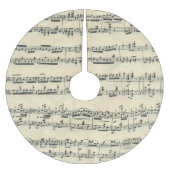 Vintage Noten Polyester Weihnachtsbaumdecke (Vorderseite)