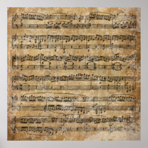 Vintage Noten Poster