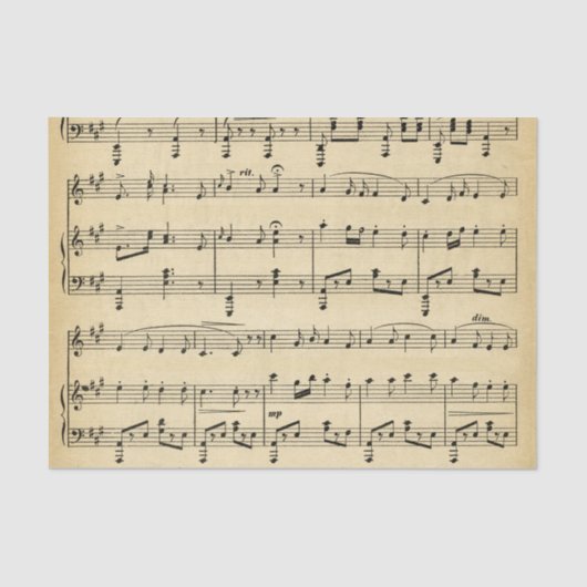 Vintage Noten Seidenpapier (Vorderseite)