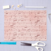 Vintage Noten Seidenpapier (Handwerk)