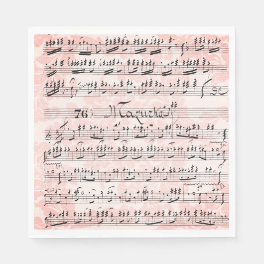 Vintage Noten Serviette (Vorderseite)