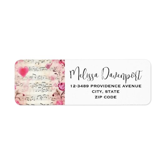 Vintage Noten und Rose (Vorne)