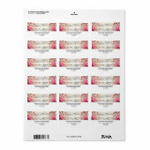 Vintage Noten und Rose Adressaufkleber (Vorne)