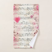 Vintage Noten und Rose Badhandtuch Set (Handtuch)