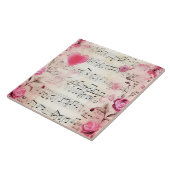 Vintage Noten und Rose Fliese (Seite)