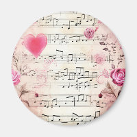 Vintage Noten und Rose