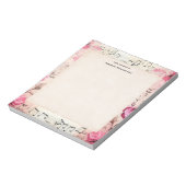 Vintage Noten und Rose Notizblock (Rotiert)
