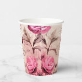 Vintage Noten und Rose Pappbecher (Rechts)