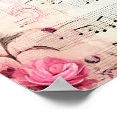 Vintage Noten und Rose Poster (Ecke)