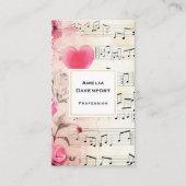 Vintage Noten und Rose Visitenkarte (Vorderseite)