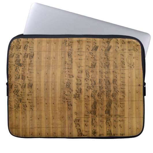 Vintage Noten von Johann Sebastian Bach Laptopschutzhülle (Vorderseite)