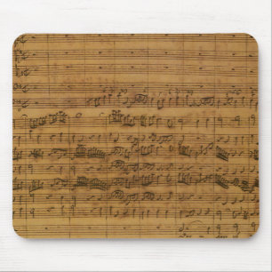 Vintage Noten von Johann Sebastian Bach Mousepad