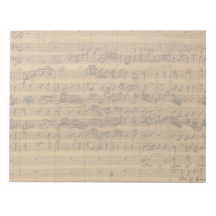 Vintage Noten von Johann Sebastian Bach Notizblock