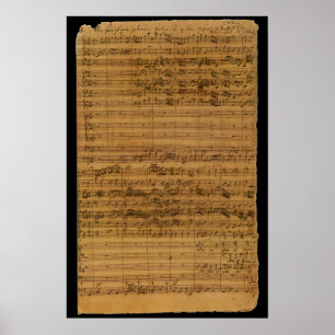 Vintage Noten von Johann Sebastian Bach Poster