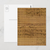 Vintage Noten von Johann Sebastian Bach Postkarte (Vorne/Hinten)