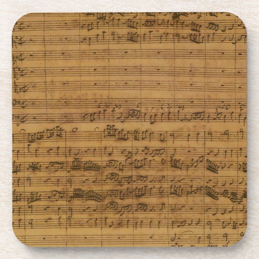 Vintage Noten von Johann Sebastian Bach Untersetzer (Vorderseite)