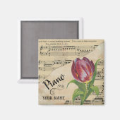 Vintage Noten von Piano Tulip Magnet (Vorderseite/Rückseite)