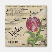Vintage Noten von Violin Tulip Magnet (Vorne)