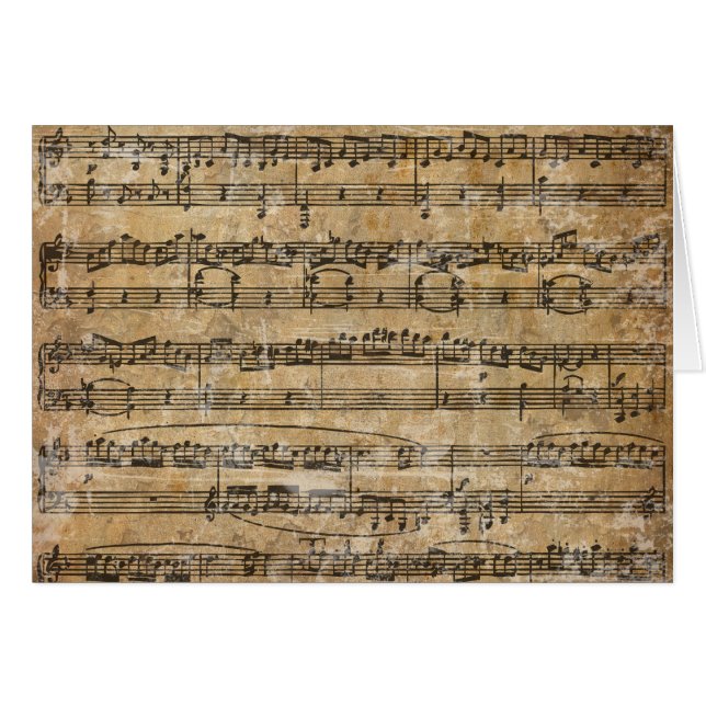 Vintage Notenblatt (Vorderseite (Horizontal))