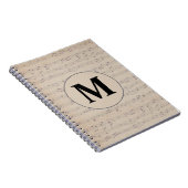 Vintage Notenblatt-Monogramm Notizblock (Rechte Seite)