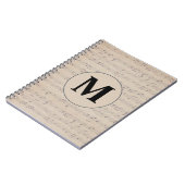 Vintage Notenblatt-Monogramm Notizblock (Linke Seite)