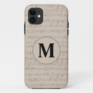 Vintage Notenblatt Noten Monogramm Case-Mate iPhone Hülle