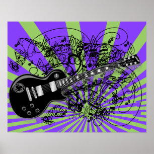 Vintage Notenblatt Rock N Roll Poster