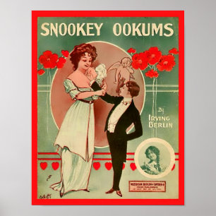 Vintage Notenblatt Snookey Ookums 1913 Titelseite Poster