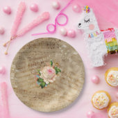 Vintage Notenblätter Antiquitäten Rose Paper Telle Pappteller (Party)