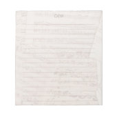 Vintage Notenblätter Initial Monogram Lined Notizblock (Vorderseite)