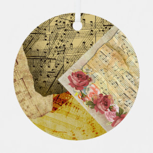 Vintage-Notenblätter Musikalische Noten Weihnachte Ornament Aus Metall