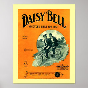 Vintage Notenkopie Daisy Bell Cover Copy Poster