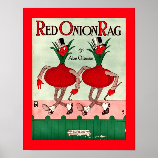 Vintage Notenkopie RED ONION RAG Poster (Vorne)