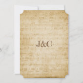 Vintage Notenmusikhochzeit Einladung (Rückseite)