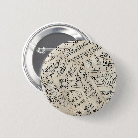 Vintage Notenpapiersammlung Button (Vorne & Hinten)
