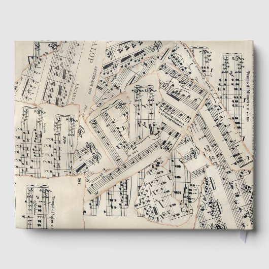 Vintage Notenpapiersammlung Gästebuch (Rückseite)