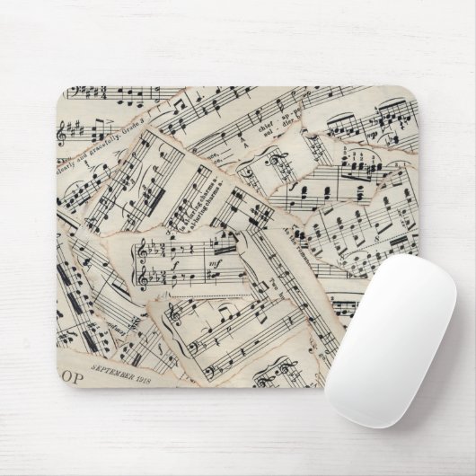 Vintage Notenpapiersammlung Mousepad (Mit Mouse)
