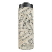 Vintage Notenpapiersammlung Thermosbecher (Vorderseite)